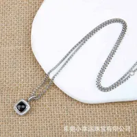 Men Necklace Diamond Jewelry Strings Chain Pendant Designers Necklaces Womens Dy Fashion Black Onyx Petite Vintage Hip Hop Chain Pendants Charm Crystal