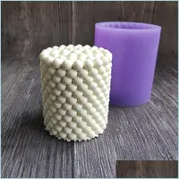 Mumlar 3D Yuvarlak Kabarcık Sütunu Mum Kalıp Küçük Toplar Üç Nsional Sile Mod Reçine Yapım Malzemeleri Damla Teslimat 2021 Ev Bahçesi Soi Dhpux