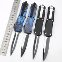 1Pcs C9271 Automatic Tactical Knife 440C Two-tone Black Blade Zn-al Alloy Handle Outdoor Camping Hiking Survival Pocket Knives with Nylon Bag