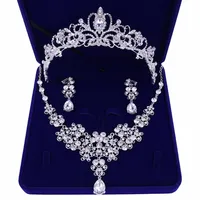 Bridal Tiaras Hair Necklace Earrings Accessories Wedding Jewelry Sets Cheap Fashion Style Bride Hair Dress280w
