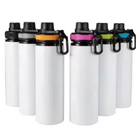 DIY Sublimation Blanks Tumblers White 600ml 20oz Water Bottle Mug Cups Singer Layer Aluminum Tumblers Drinking Cup With Lids 5 Colors P0928