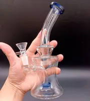 Mini 6.5 inch Glass Water Bong Hookahs with Tire Perc Oil Dab Rigs Smoking Pipes