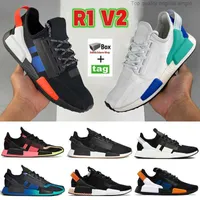 With box R1 V2 Mens running shoes Dazzle Camo White balck olive aqua cloud blue red speckled Circuit Board paris metallic gold Signal pink