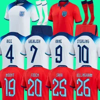 2022 Kane Sancho Grealish Futbol Formaları İngilteres Sterling Rashford Foden Chilwell Saka Futbol Gömlekleri 22 23 Erkek Çocuk Kitleri Tekdüzen Özel İsim Numarası