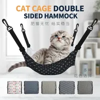 New pet cat Beds litter cat hammock iron cage breathable plus velvet hook adjustable cats swing hanging nest