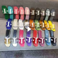 Summer Designer Shoes Slippers Sandals Ladies Hermee Shoes Women Slides Sexy Designer Sandal Leather Classic Flat Beach Red Yellow Large Cartoon Real