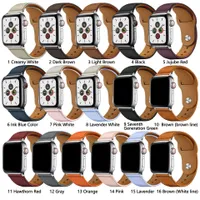 Rem f￶r Apple Watch Band 38mm 40mm 41mm 42mm 44mm 45mm Top Grain Leather Strap Compatible For Men Women Iwatch Series 8 7 6 5 4 SE