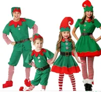 Halloween costumes for children boys and girls adult elf cosplay Ball Christmas costumes Four piece hat dress belt straight tube socks