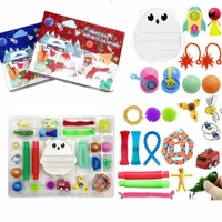 Christmas Toy Supplies Fidgets Toys 24 Days Christmas Advent Calendar Pack Anti Stress Toys Kit Stress Relief Figet Toy Blind Box Kids Christmas Gift 220927