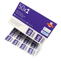 Royal 50x1 대형 문자 스탬프 일류 메일 영국 무료 포스트 자체 접착제
