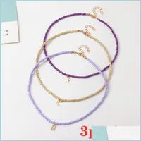 Chains Chains Fashion Boho Beads Choker Necklaces Womens Bohemian Neck Chain Candy Color Alloy Star Moon Pendant Necklac Naturalstore Dhvjz