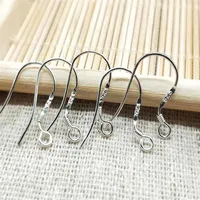 500st 925 Sterling Silver Earring Fynd Kontakter Fishwire Hooks smycken DIY 15mm Fish Hook Fok Coil Ear Wire 67 J2189Z
