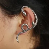 Stud Earrings Fashion Punk Style Twining Snake Shape Gold Silver Color Metal Plated Cuff For Women Jewelry