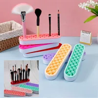 Makeup Brushes Silicone Cosmetic Organizer Nail Pen Holder Shelf Storage Stand Display