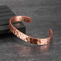 Bangle Pure Copper Magnetic Bracelet Arthritis Adjustable 10mm Vintage Health Energy Cuff & Bangles