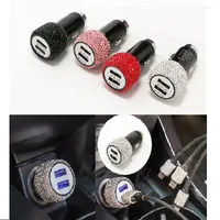Interior Decorations Crystal Diamond Car Phone Safety Hammer Charger Dual USB Port Fast Charging Aluminum Auto Emergency Tools