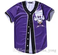 College wear Cheap 2020 Summer Wear Men's Baseball Jerseys Short Sleeves 3D Cartoon Fashion Base Player Jersey Baseball Shirt Tops Button