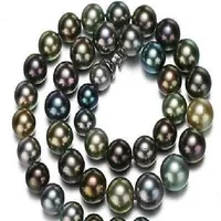 Gioielli per perle reali 100%ENORME 18 10-12 mm TAHITIAN NERA MULticolor Pearl Necklace 14K non falso245R
