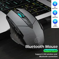 Mice Wireless Mouse Rechargeable 2.4G INPHIC PM-6 Office Mute Bluetooth Support PC Laptop Tablet Mobile Phone