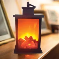 Table Lamps Creative Fickering Flame Night Light Outdoor Hanging Candle Fireplace Landscape Backyard Lawn