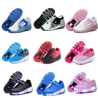 Heelys USB -laddning LED Colorful Children Barn Fashion Sneakers Roller Skate Shoes Boys Girls Shoes 21 Colors Y200103226G