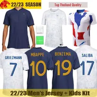 22 23 Wereldbeker Franse voetbaltruien Benzema Griezmann Mbappe Pogba Giroud Kante Maillot De voetbalshirt Dembele Ben Yedder Nationaal team