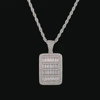 New Bling Cage Dog Tag Necklace & Pendant Men's Hip Hop Jewelry Steel Rope Chain Gold Color Full Cubic Zircon For Gift2792