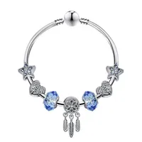 Charms fit for Bracelets Blue Star Beads Dream Catcher Dangle Pendant Bangle love Bead Diy Wedding Jewelry Accessories233c