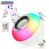 12W RGBW E27 Music led bulbs Color Changing Light Bulb Bluetooth Speaker Multicolor Decorative with Remote Control for Party Home