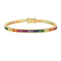 Bracelets de charme Moda Bracelet fina brilhante Chain de tênis quadrado colorido Tennis Gorgeous For Women 17cm2970