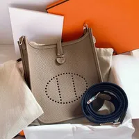 Evelyn Bags Factory Designer Herms Bags New Mini Messenger Bag Togo Leather Lychee Pattern Bucket Bag h Letter Mini Bag