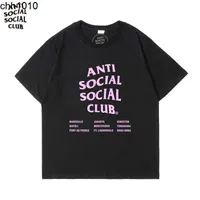 Högkvalitativ designer Tee Anti Social Club City Tour staplade tryck Kort ärm T-shirt Män mångsidig mode