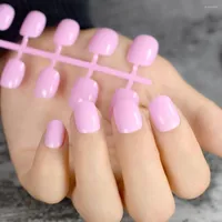 False Nails 24pcs Suggerimenti per bambini Bambini Nail Pink Black Black Nude Candy Full Cover Acrilico Acrifico arte Girls 5 Colori
