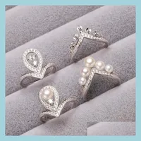 Smyckesinst￤llningar Designer Rings Pearl Ring Settings S925 Sterling Sier DIY For Women Combination Fine Jewelry Gift Drop Delivery 2021 DH06T