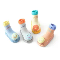 Socks Children Kids Knit Knee High Baby Cotton Accessories Spring Summer Thin Floor Breathable Indoor Non-Slip Toddler Shoes E14210