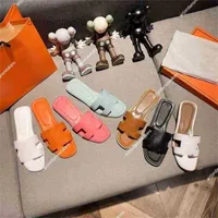 Shoes Leather Designer High Slippers Ladies Sandals Classics Hermee Quality Shoes Flat Slides Women Beach Woman Fashion