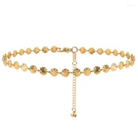 Anklets Dainty 18K Gold Anklet Disc Bell Boho Beach Chain Summer Minimalist Jewelry Gift For Her Women & Teen Girls Foot