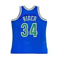 Mt Stitched basketball jersey Isaiah Rider Jr. Mitchell and Ness 1995-96 blue classic retro jerseys Men Women Youth S-6XL