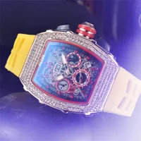 Montre De Luxe Fashion Mens Watch Quartz Imported Movement 43mm Clock Waterproof Designer Lumious All Dials Working Diamonds Superior Quality Wristwatches