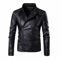 retro Motorcycle Leather Jacket Mens Coat Casual Punk Genuine Leather Moto Jacket Biker Windproof Motor Clothing plus Size 5XL1 P4OQ#