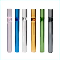 Smoking Pipes Colorf Pyrex Thick Glass Pipes Portable Dry Herb Tobacco Preroll Rolling Roller Cigarette Holder Catche Cigarsmokeshops Dhnri