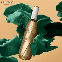 Parapluies Palony Nouveau Titane solide 3 Fold Gold entièrement automatique parapluie 8k Vente de vent Femmes Men Green 0928