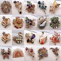 10pcs lot Mix Style Fashion Crystal Brooches Pins For Jewelry Craft Gift BR032514