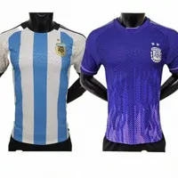 Player Version 2022 2023 Argentina Soccer Jersey Romero Dybala Fans Aguero Maradona Football Shirt 22 23 Men اطفال مجموعة موحدة مع Socks Di Maria Cam I55o#