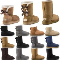 Designer Aus Snow Boots Women Shoes Classic Sneakers Ankel Bailey Bow II Chestnut Short Black Grey Outdoor Winter Boot