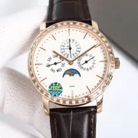43175 Rose Gold Diamond Mens Watch TW Factory Swiss Cal.112QP Automatic Movement Blue   White  Black Dial Sapphire Crystal Moon Phase Classic Luxury Wristwatch