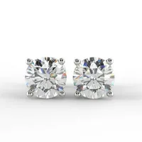 1 01 Ct Round Cut VS1 D Water Diamond Stud Earrings 14K White Gold Plated2793