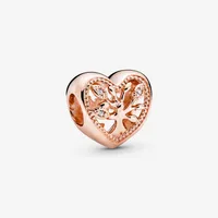 100% 925 Sterling Silver Openwork Familiar Heart Charms Fit Original European Charm Fashion Fashion Women Jewelry Accesor294s