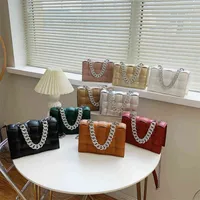 Luxury's handtassen damestassen mode geweven kleine vierkante tas ketting diagonale kruistas draagbare dame