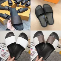 Slides Sandals Designer Shoes Flat Damier Flip Flops Black Brown White Summer Graphite Rubber 2021Ss Slipper Waterfront Mule Men Women WBZ